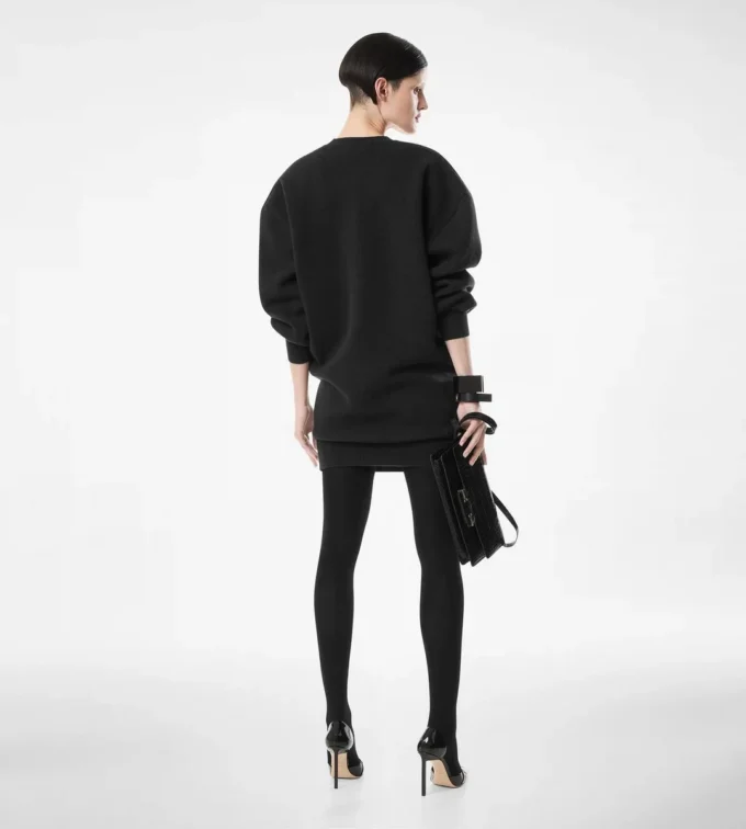 Skulpturales Sweatshirt-Minikleid aus Wolle und Kaschmir Skulpturales Sweatshirt-Minikleid aus Wolle und Kaschmir