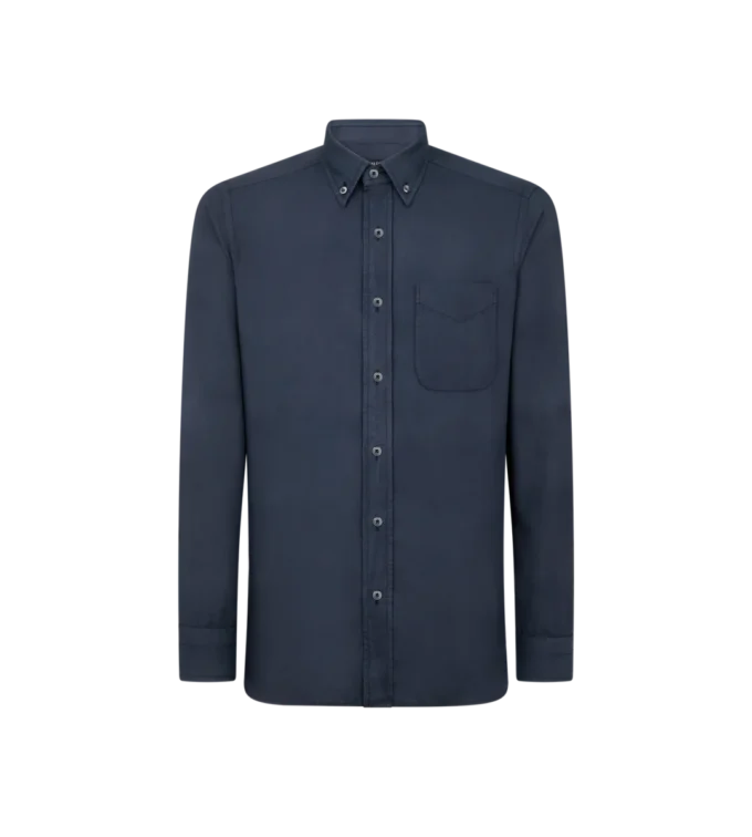 Slim Fit Hemd aus leichtem Kaschmir-Twill