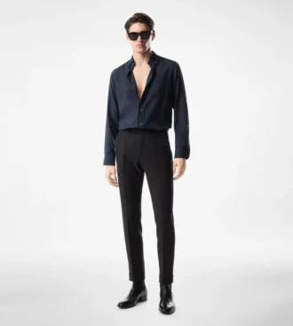 Slim Fit Hemd aus leichtem Kaschmir-Twill