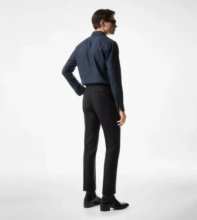 Slim Fit Hemd aus leichtem Kaschmir-Twill