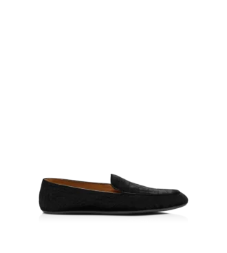 Slipper aus geprägtem Krokodilleder-Samt