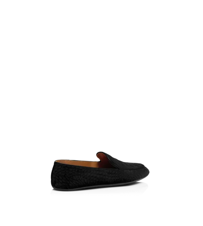 Slipper aus geprägtem Krokodilleder-Samt Slipper aus geprägtem Krokodilleder-Samt