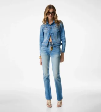 Sommerliche Jeansjacke im Stonewashed-Look