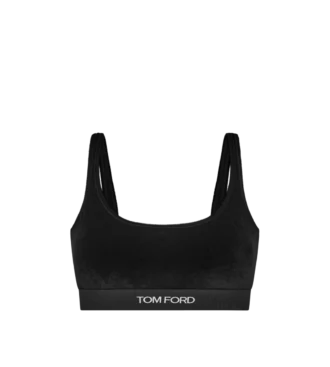 Stretch-Bralette aus glänzendem Velours