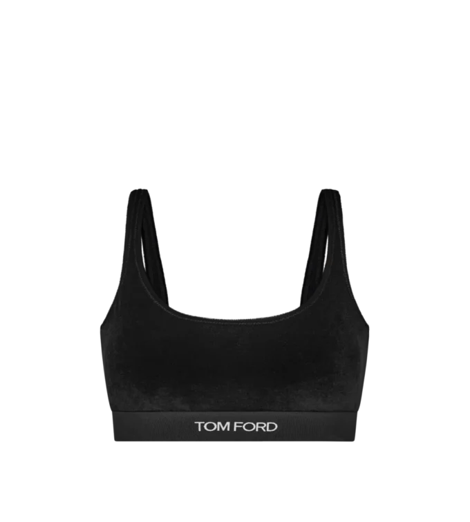 Stretch-Bralette aus glänzendem Velours Stretch-Bralette aus glänzendem Velours