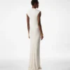Stretch-Jersey-Abendkleid mit tiefem V-Ausschnitt