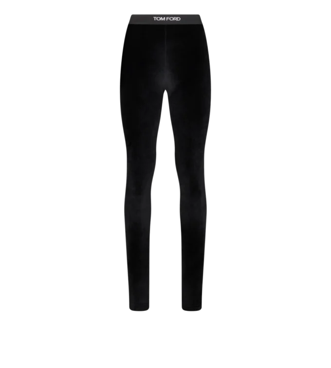 Stretch-Leggings aus glänzendem Velours