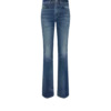 Stretch-Raw-Denim-Hose mit ausgestelltem Bein