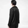 Stretch-Seidensatin-Polo mit tonalem TF-Sticklogo
