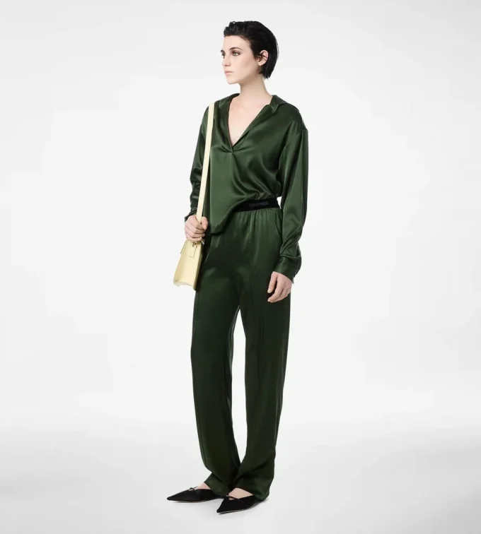 Stretch-Seidensatin-Pyjama-Hose Stretch-Seidensatin-Pyjama-Hose