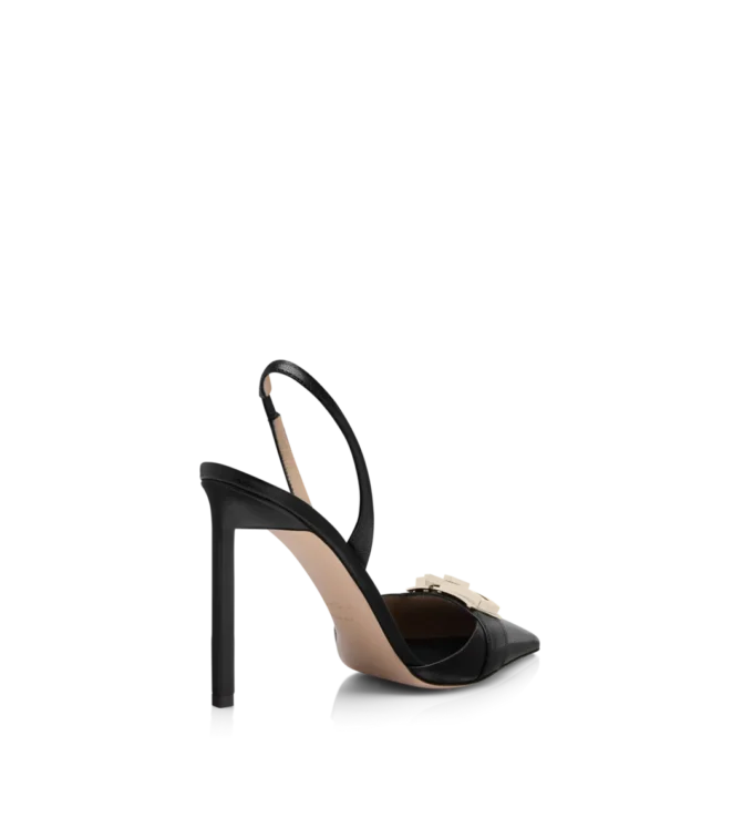 Supple Grain Leather T Latch Slingback Supple Grain Leather T Latch Slingback