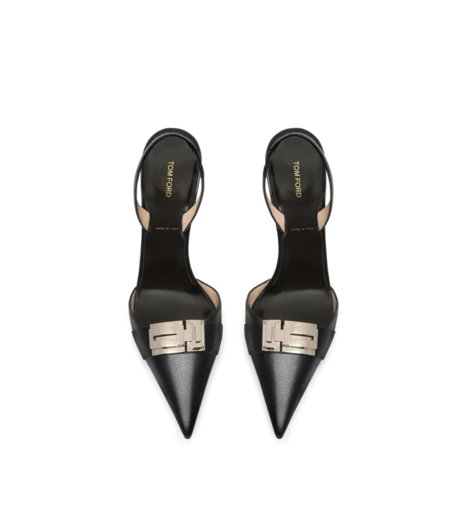 Supple Grain Leather T Latch Slingback Supple Grain Leather T Latch Slingback