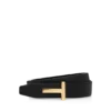 T-Gürtel aus genarbtem und glattem Leder, wendbar, 30 mm
