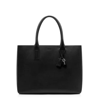 T-Line East-West Tote aus genarbtem Leder