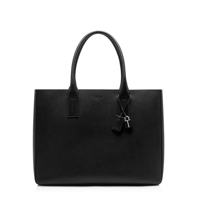 T-Line East-West Tote aus genarbtem Leder T-Line East-West Tote aus genarbtem Leder