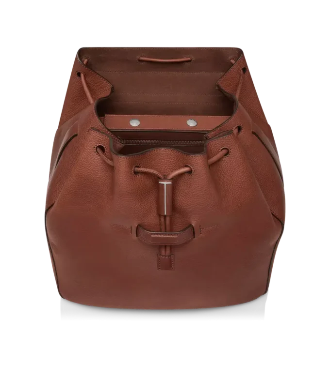 T-Line-Rucksack mit Klappe aus genarbtem Leder T-Line-Rucksack mit Klappe aus genarbtem Leder