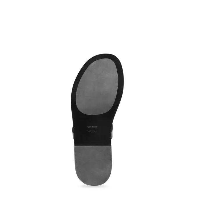 T-Sandale aus glattem Leder T-Sandale aus glattem Leder