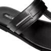 T-Sandale aus glattem Leder T-Sandale aus glattem Leder