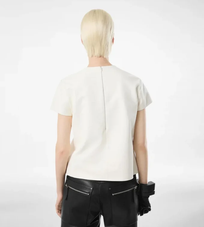T-Shirt aus Nappa Lux und gewaschenem Duchesse T-Shirt aus Nappa Lux und gewaschenem Duchesse