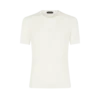 T-Shirt mit Rundhalsausschnitt und Rippstrick