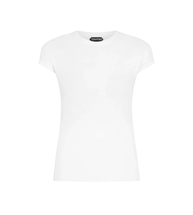 Tailliertes T-Shirt aus Baumwolljersey