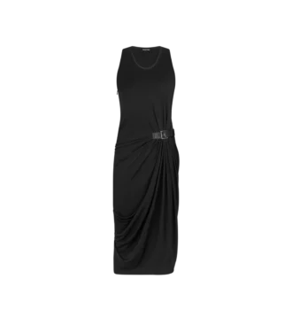 Tank-Top-Kleid mit Lederdetails