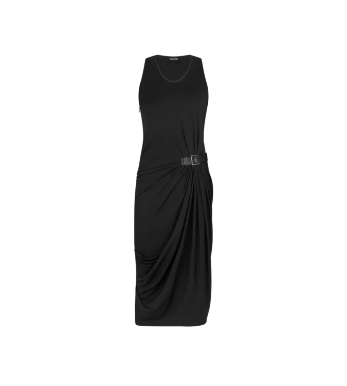 Tank-Top-Kleid mit Lederdetails Tank-Top-Kleid mit Lederdetails