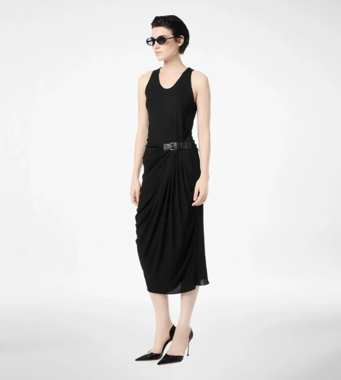Tank-Top-Kleid mit Lederdetails Tank-Top-Kleid mit Lederdetails