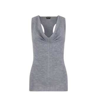 Tanktop aus Merinowolle mit Rippstrick und Rollkragen Tanktop aus Merinowolle mit Rippstrick und Rollkragen