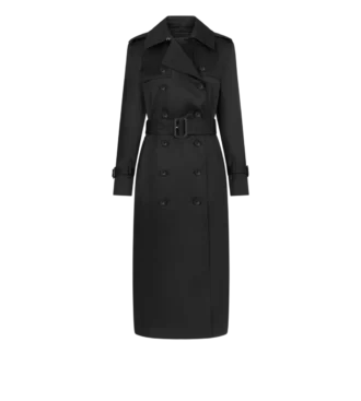 Trenchcoat mit Lederunterkragen