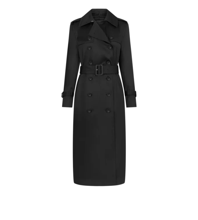 Trenchcoat mit Lederunterkragen Trenchcoat mit Lederunterkragen