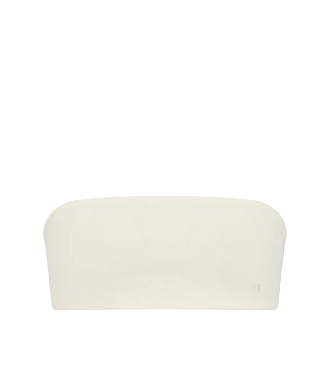 Trägerloses Bandeau-Oberteil mit tonalem, gesticktem TF-Logo