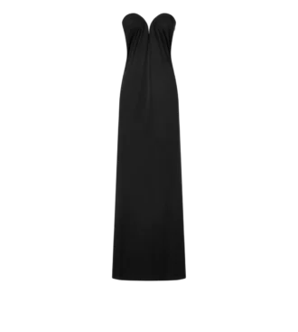 Trägerloses, drapiertes Abendkleid