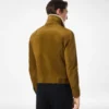 Truckerjacke aus gebürstetem Wildleder mit Lammfellkragen