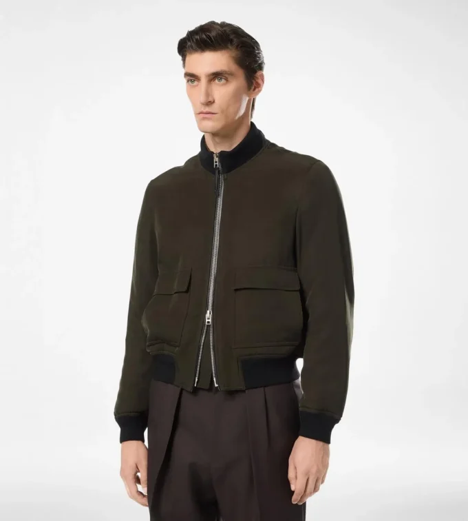 Ultraleichte Gabardine-Pilotenjacke