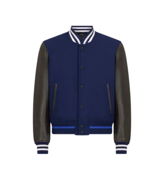 Varsity-Bomberjacke mit Lederärmeln