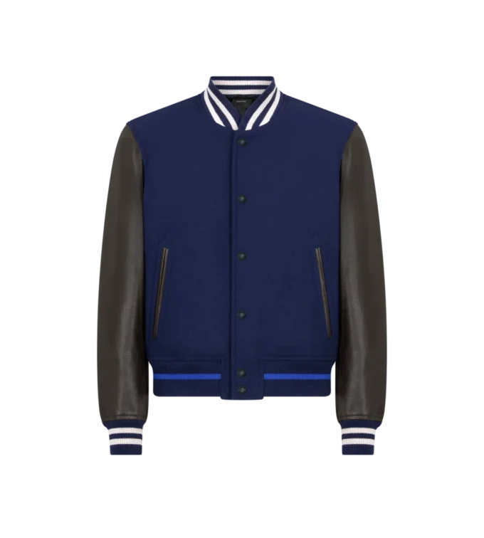 Varsity-Bomberjacke mit Lederärmeln