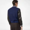 Varsity-Bomberjacke mit Lederärmeln