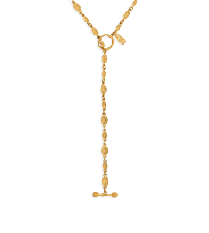 Vintage Gold Messing Grace Lariat Halskette