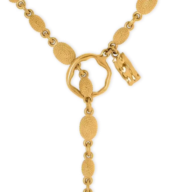 Vintage Gold Messing Grace Lariat Halskette