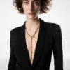 Vintage Gold Messing Grace Lariat Halskette