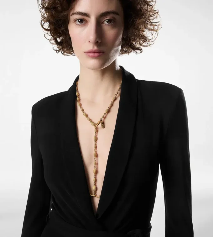 Vintage Gold Messing Grace Lariat Halskette