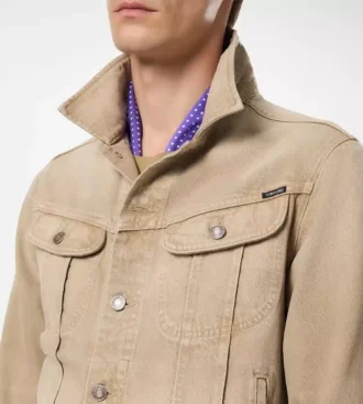Washed Sand Icon Denim Jacke