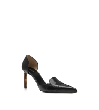 Weiche Eva D’Orsay Pumps aus genarbtem Leder