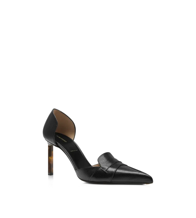 Weiche Eva D’Orsay Pumps aus genarbtem Leder Weiche Eva D’Orsay Pumps aus genarbtem Leder