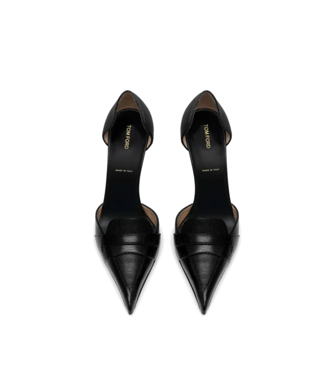 Weiche Eva D’Orsay Pumps aus genarbtem Leder Weiche Eva D’Orsay Pumps aus genarbtem Leder