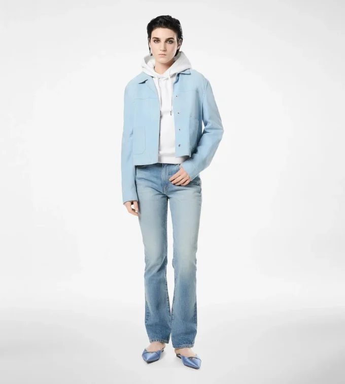 Stonewashed-Jeanshose mit geradem Schnitt Stonewashed-Jeanshose mit geradem Schnitt