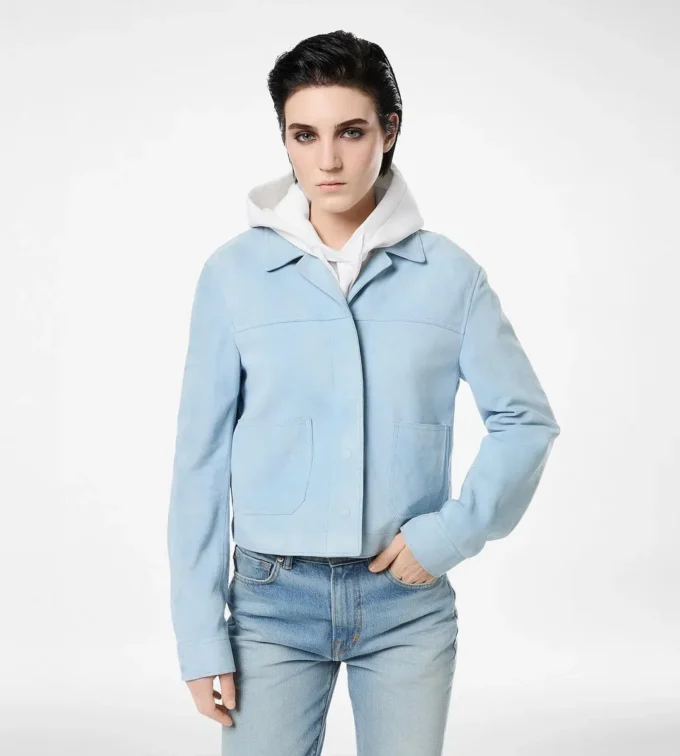 Weiche Overshirt-Jacke aus Lammwildleder Weiche Overshirt-Jacke aus Lammwildleder
