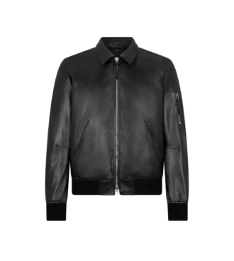 Weicher Blouson aus Nappa-Plonge mit Kragen