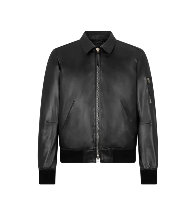 Weicher Blouson aus Nappa-Plonge mit Kragen